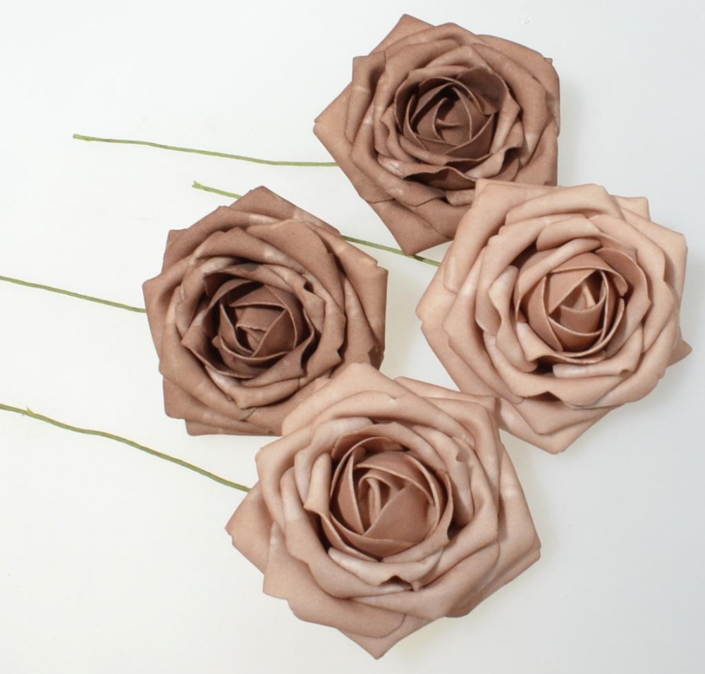 Schaum-Rose DM ca. 10cm braun sort.