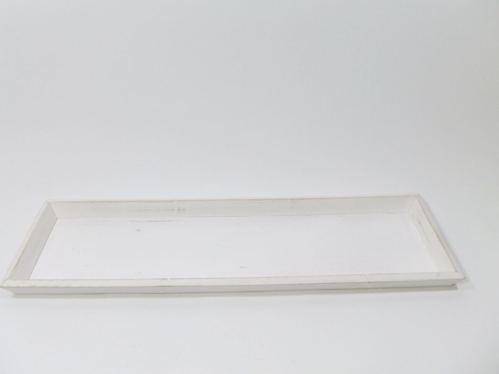 Holz Tablett 58x17x2,5 cm weiss 10181