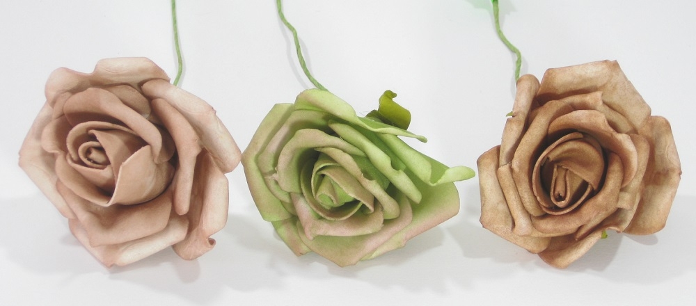 Schaum-Rose DM 8cm 3-farb. sortiert 110189-43