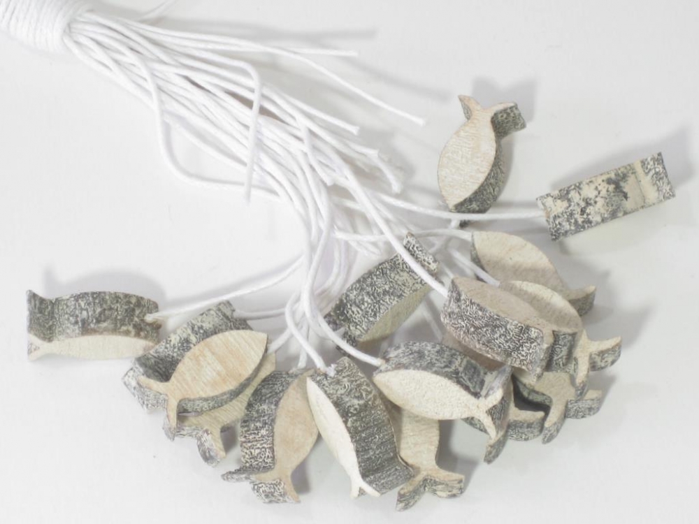 Holzhaenger Fische, natur/braun ca. 2,3cm Btl. mit 16 Stck.