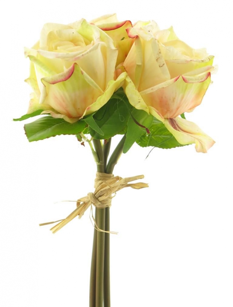 Rosenbund x3 Cottage creme/pink 30cm Bl 10cm 20572-8