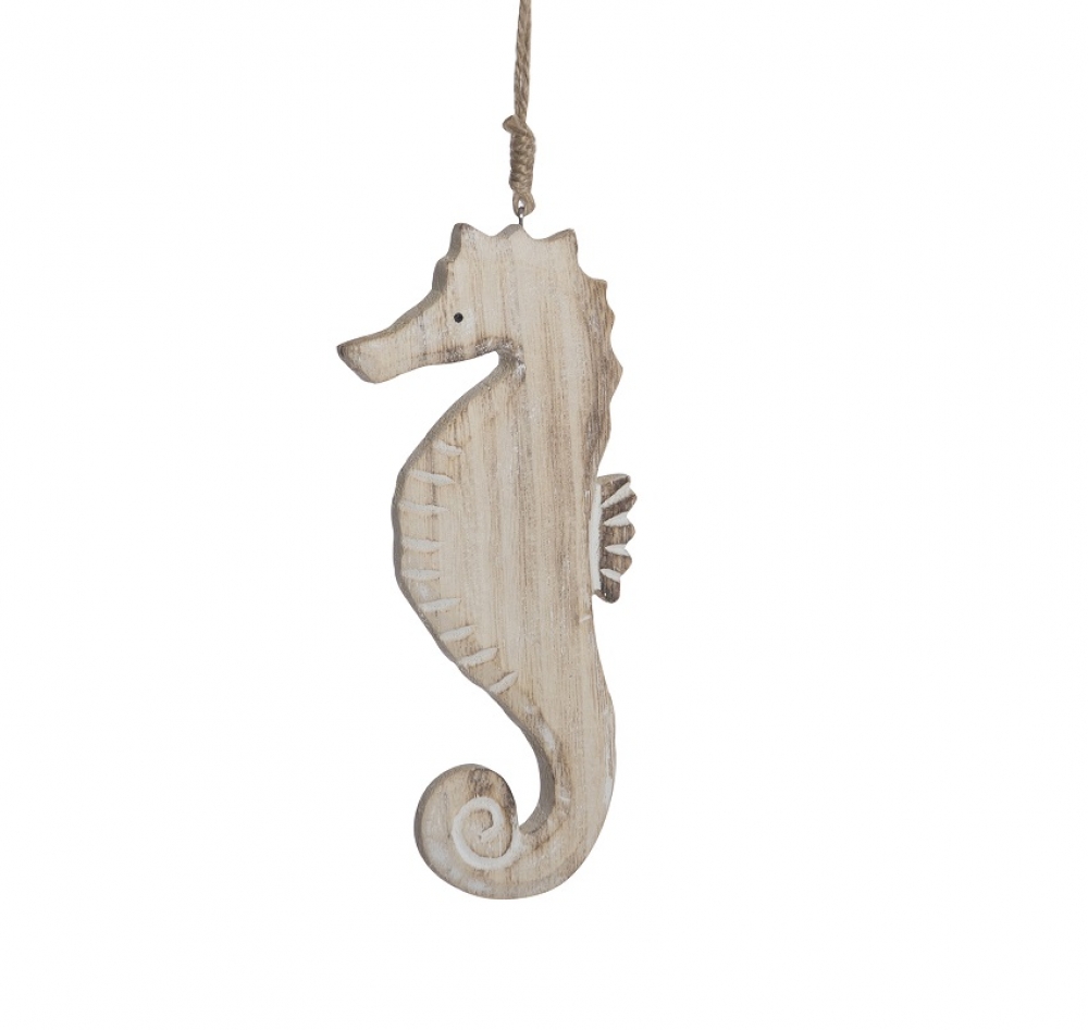 Holz-Seepferdchen zum Haengen natur, 20x2x10cm 27HO41