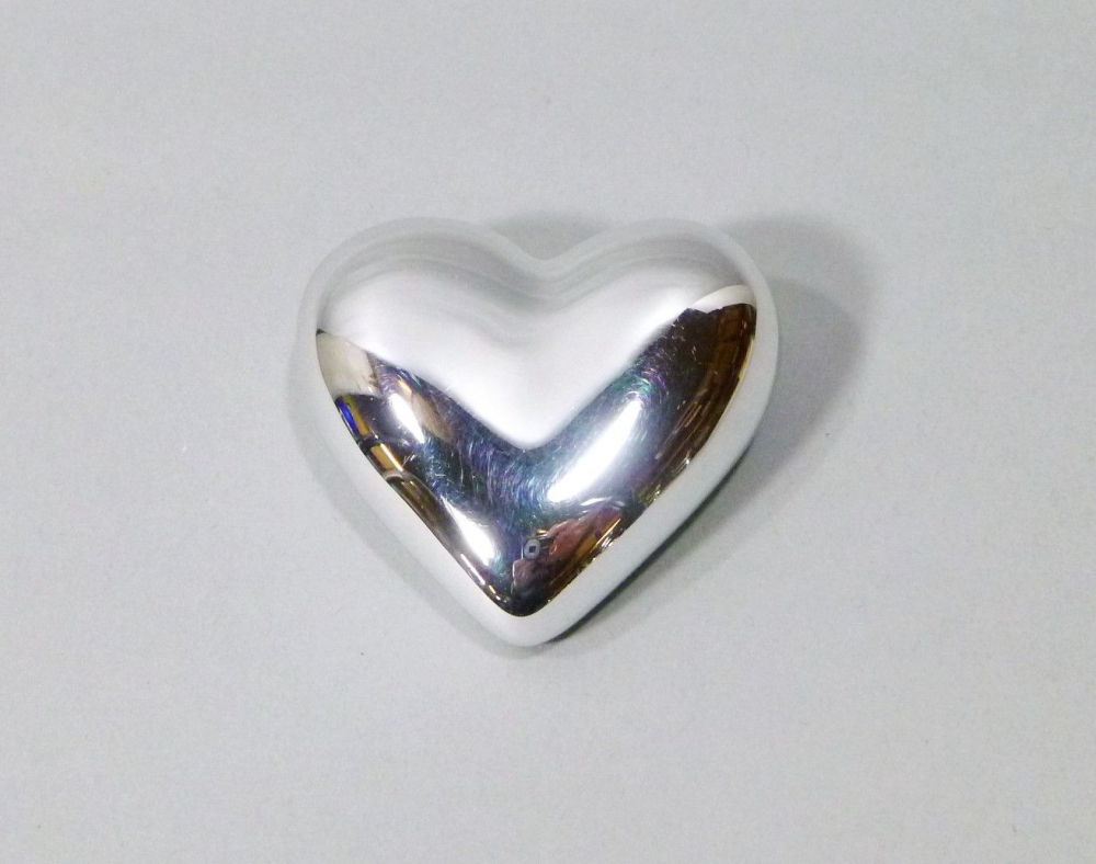 Keramik Herz 5x5cm silber glasiert 40961