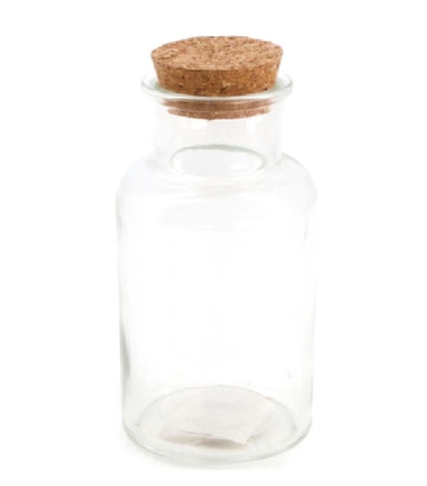 Glasflasche m.Korken D 7x13,5cm klar 49575-205