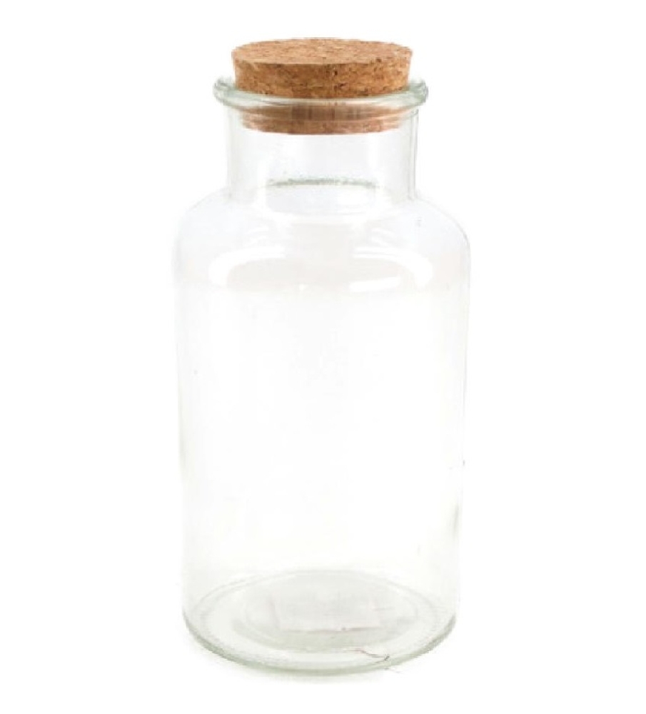 Glasflasche m.Korken D 8x16,5cm klar 49576-205