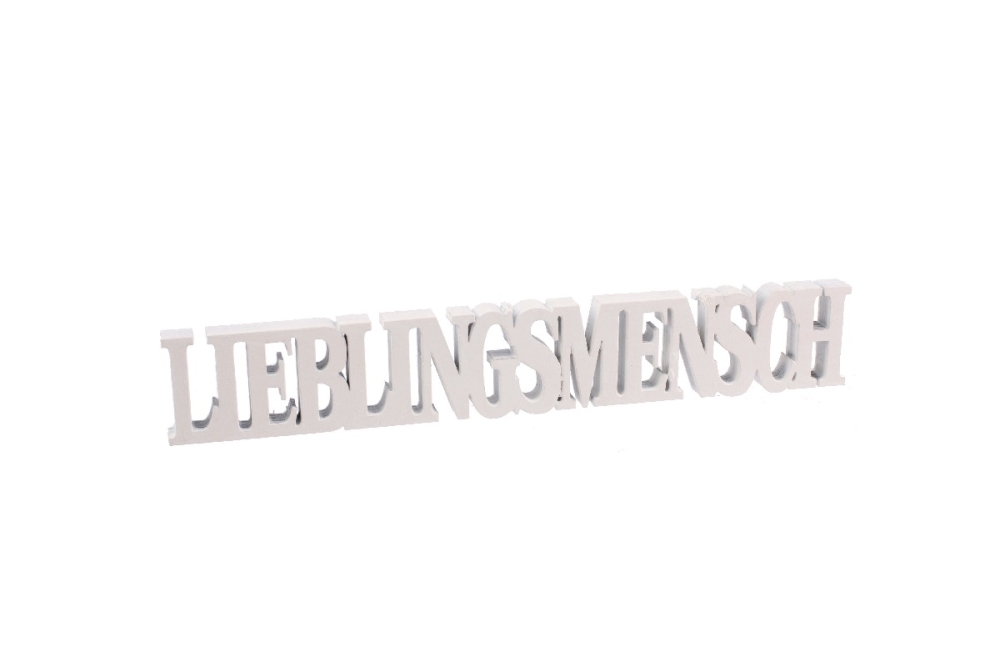 Holz-Schriftzug Lieblingsmensch weiss, 21x3,5cm 50HOW17