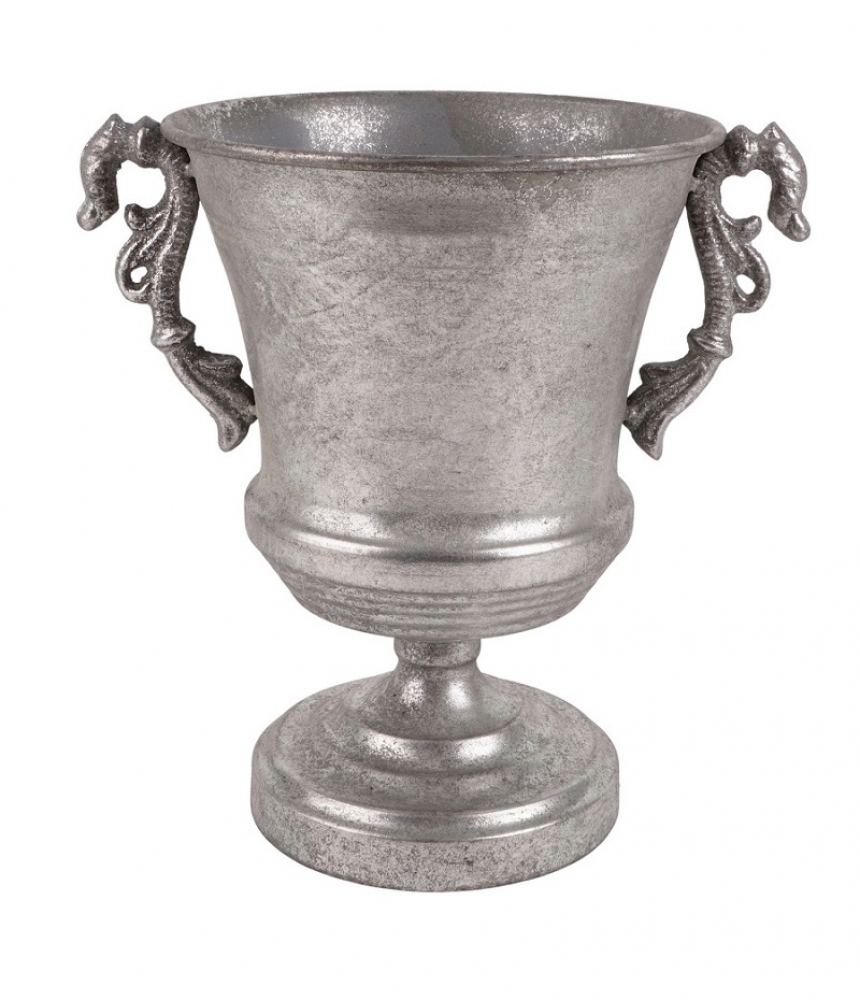 Metall-Pokalvase H21cm D16cm silber 710252-91