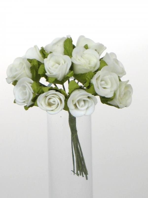 Miniroeschen-Bund 12-fach weiss L10cm 1301-01