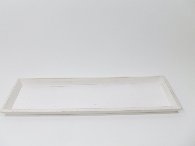 Holz Tablett 58x17x2,5 cm weiss 10181