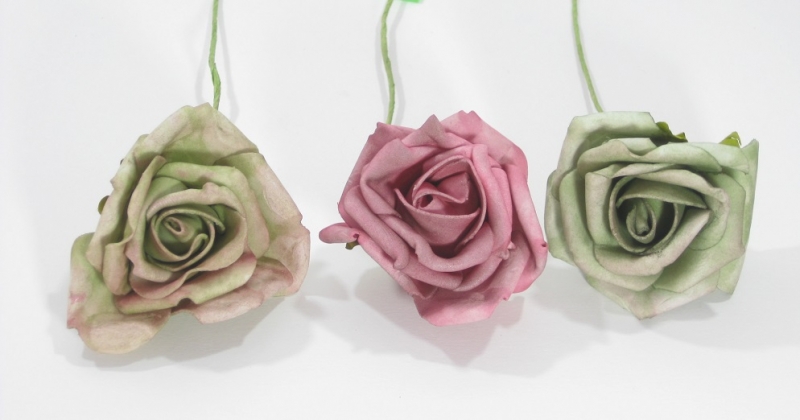 Schaum-Rose DM 8cm 3-farb. sortiert 110189-42