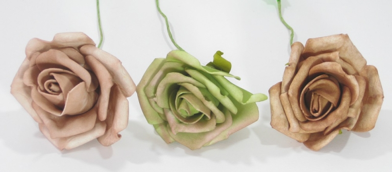 Schaum-Rose DM 8cm 3-farb. sortiert 110189-43