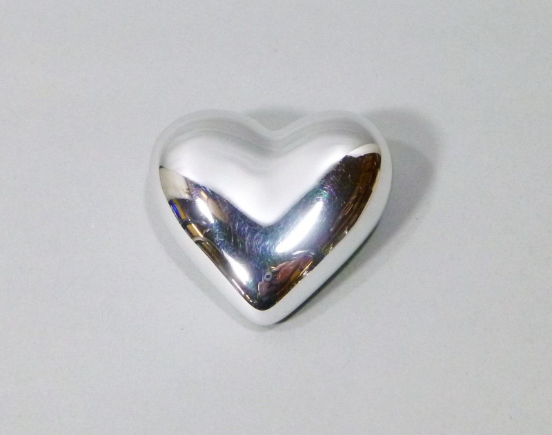 Keramik Herz 5x5cm silber glasiert 40961