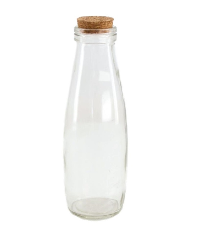 Glasflasche m.Korken D 6,5x21cm klar 49582-205